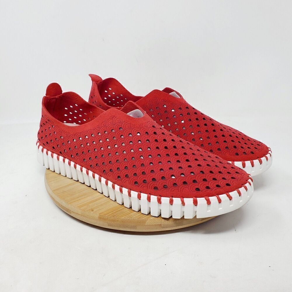 Ilse Jacobsen Tulip 139 Shoes Womens 41‎ Red Slip On Loafer Sneaker - Picture 6 of 11